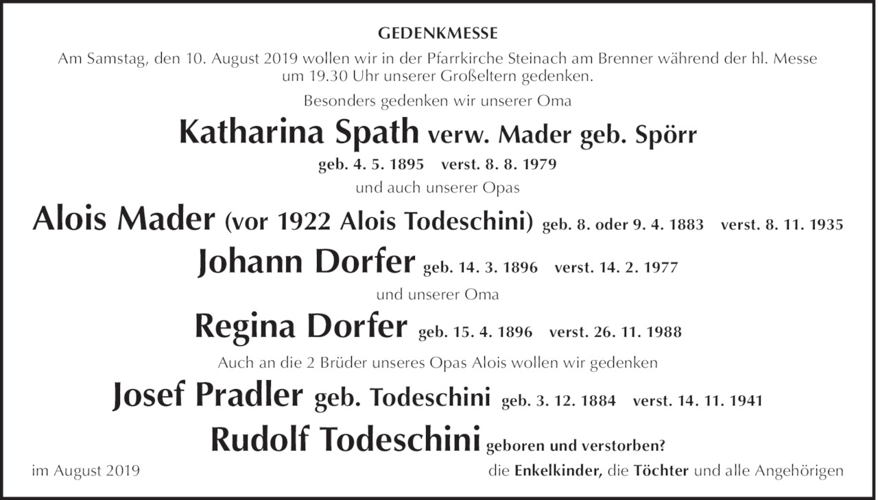 Katharina und Alois Spath und Mader Bild
