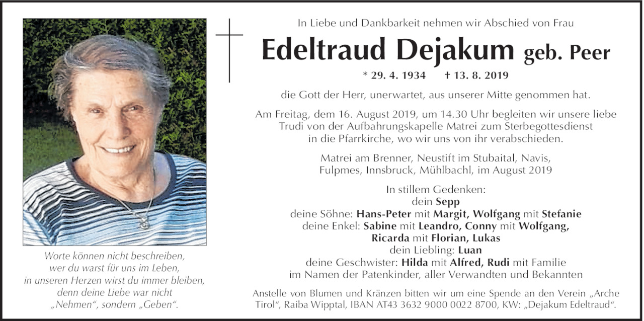 Edeltraud Dejakum Bild