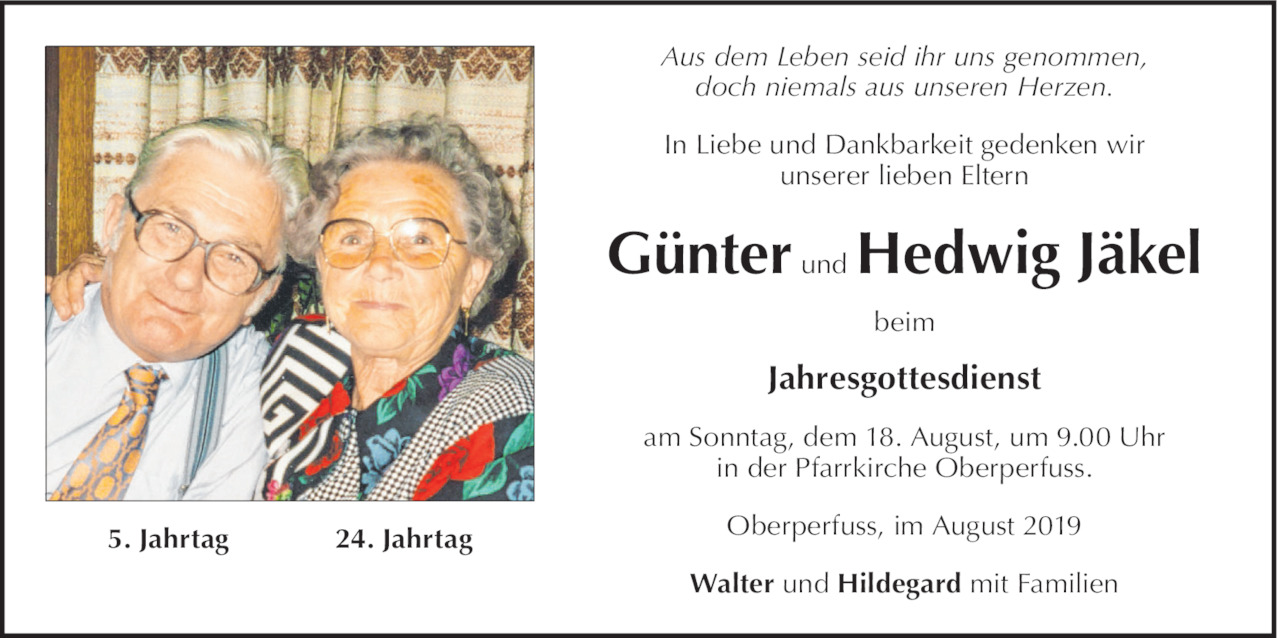 Hedwig und Günter Jäkel Bild