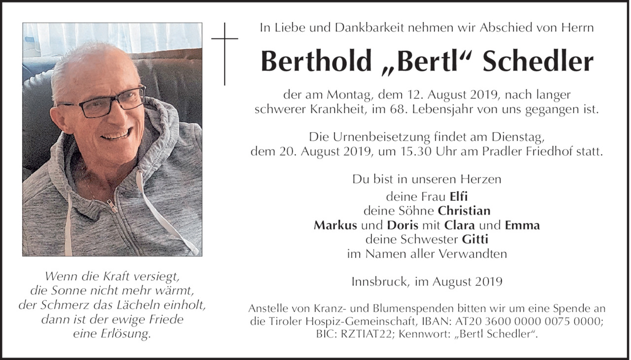 Berthold Schedler Bild