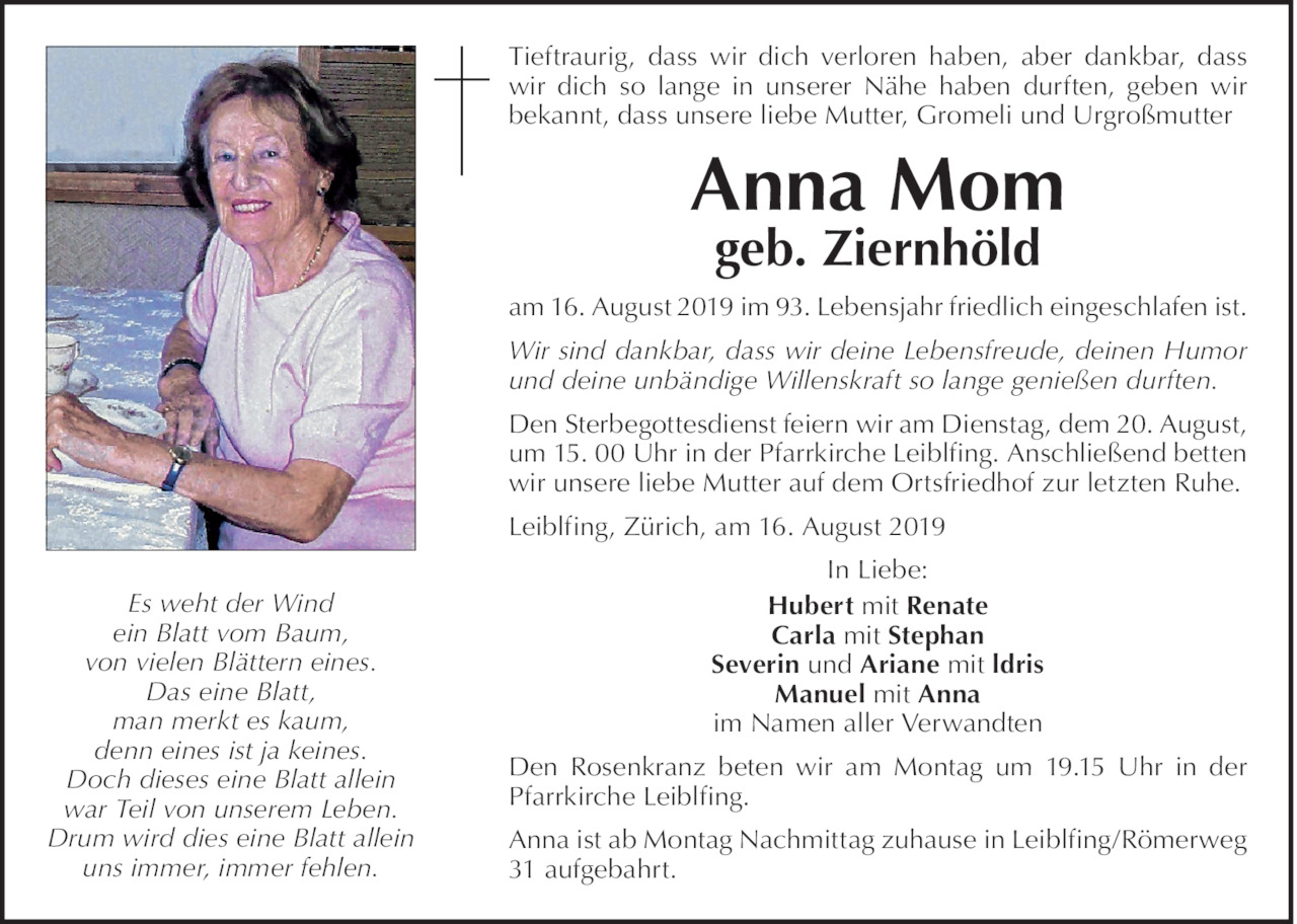 Anna Mom Bild