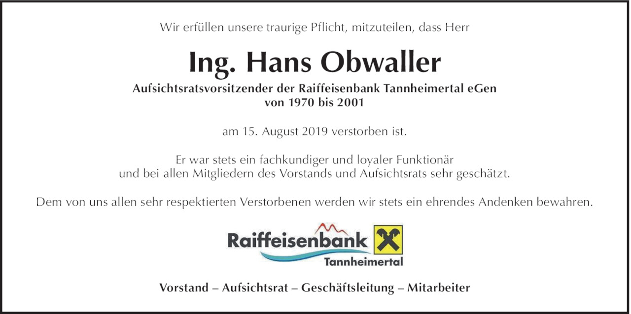 Hans Obwaller Bild