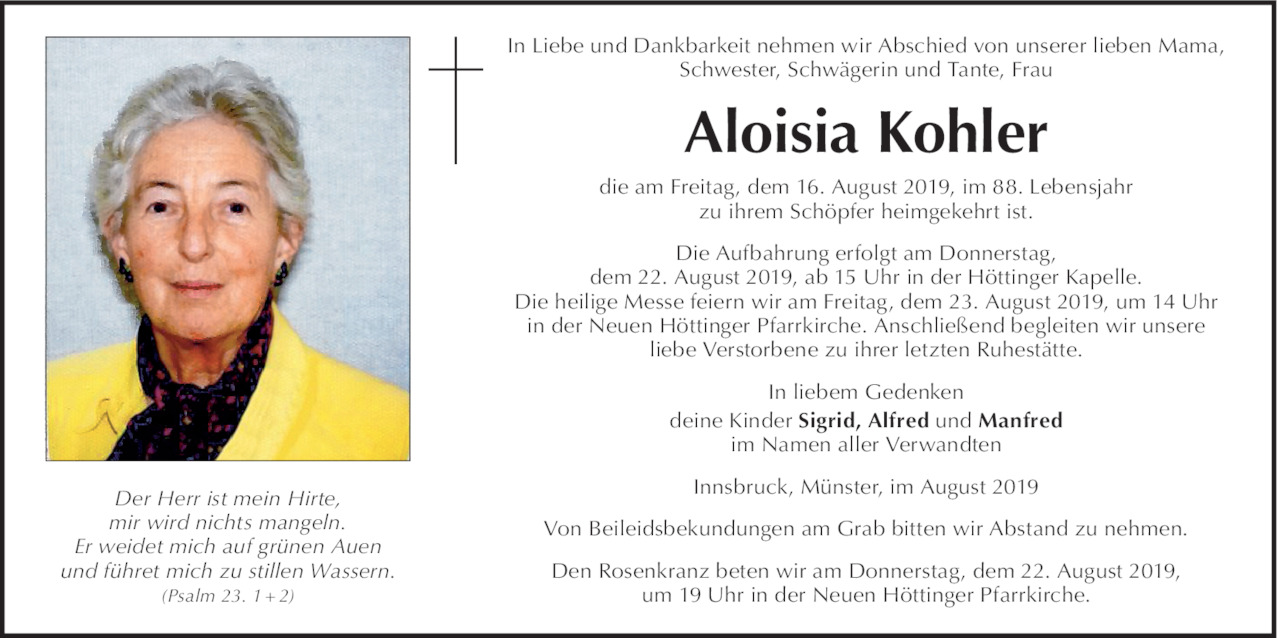Aloisia Kohler Bild