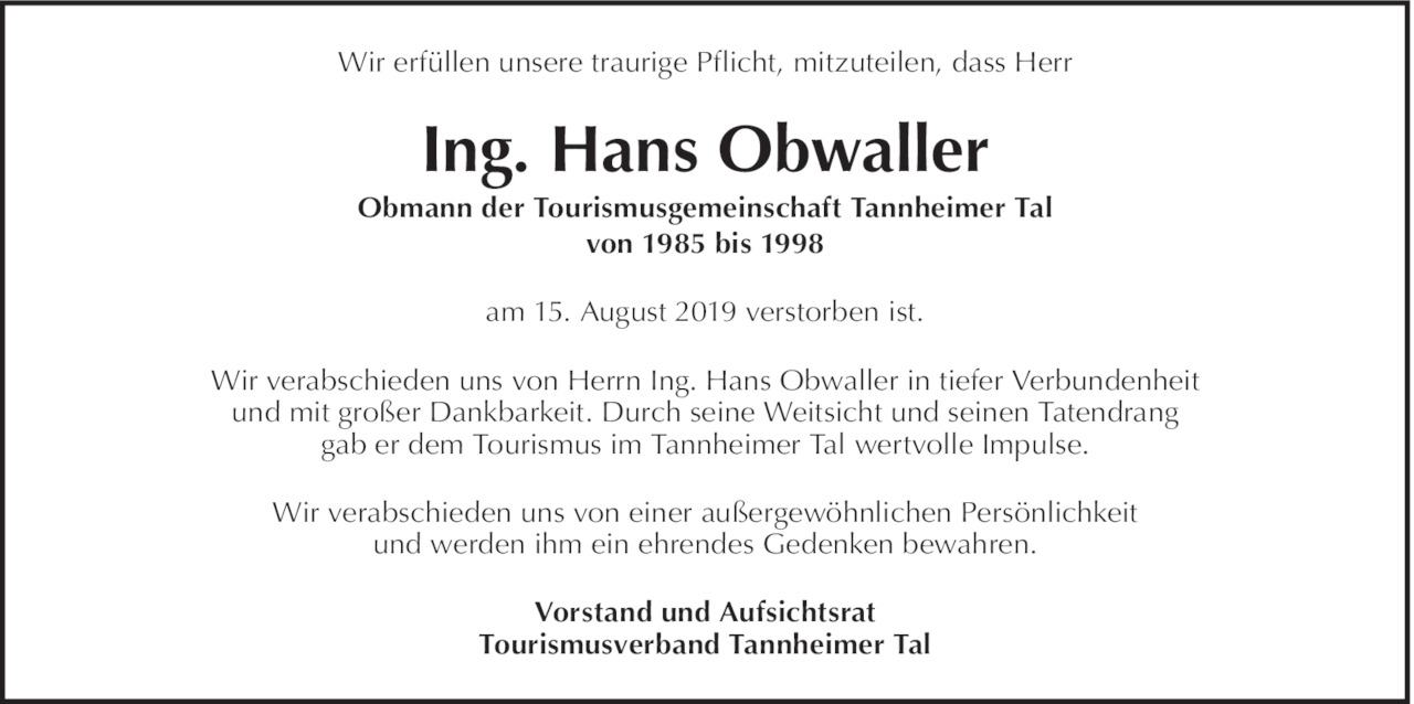 Hans Obwaller Bild