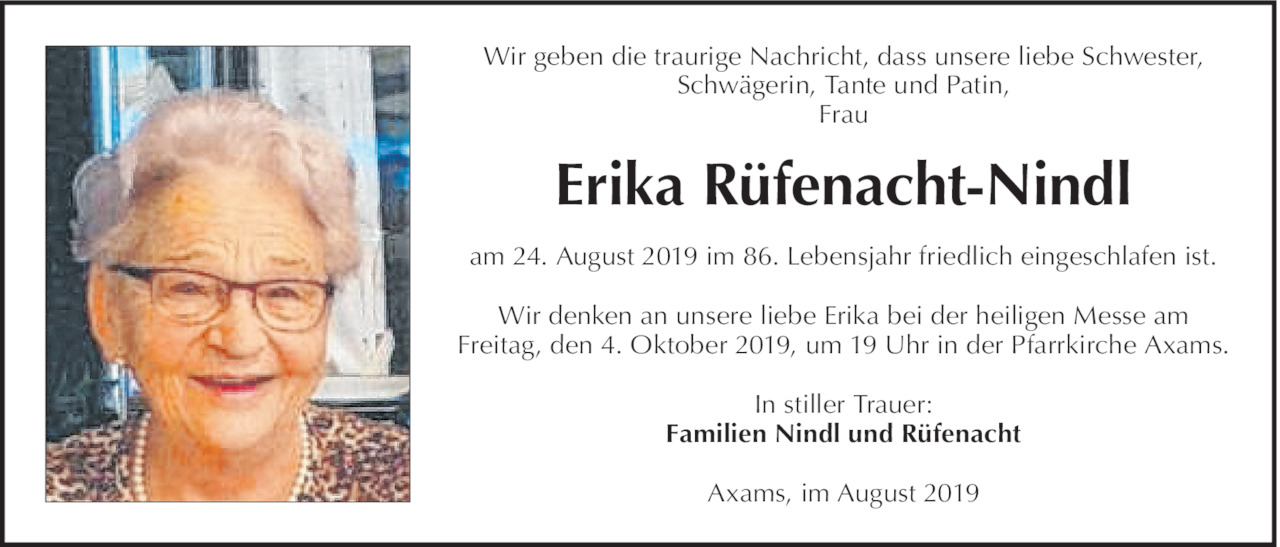 Erika Rüfenacht-Nindl Bild