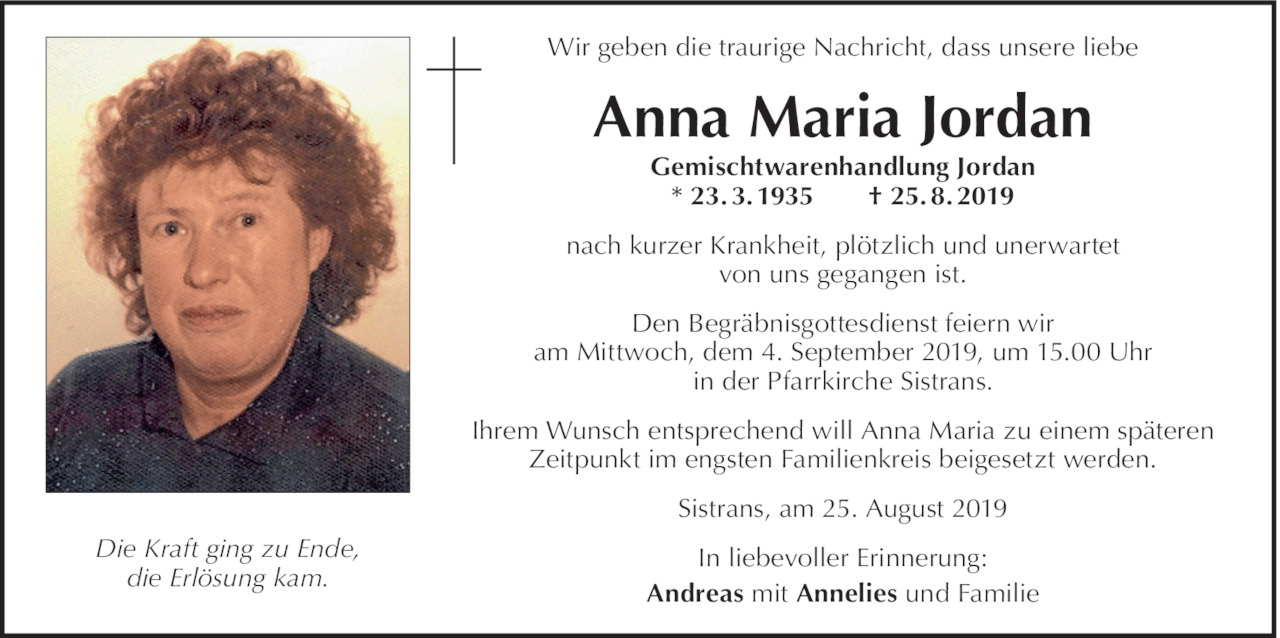 Anna Maria Jordan Bild