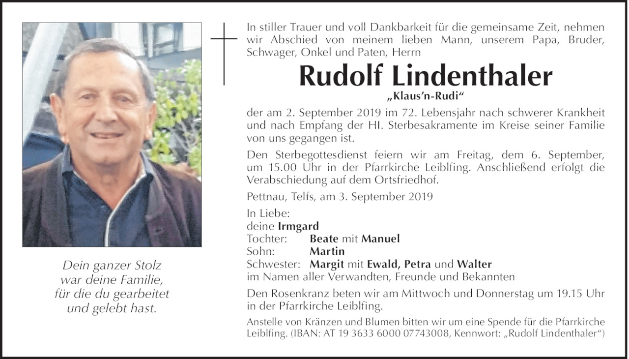 Rudolf Lindenthaler Bild