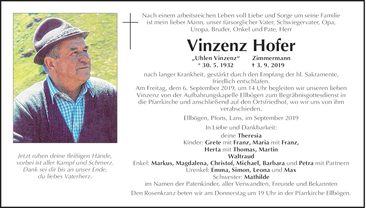 Vinzenz Hofer Bild