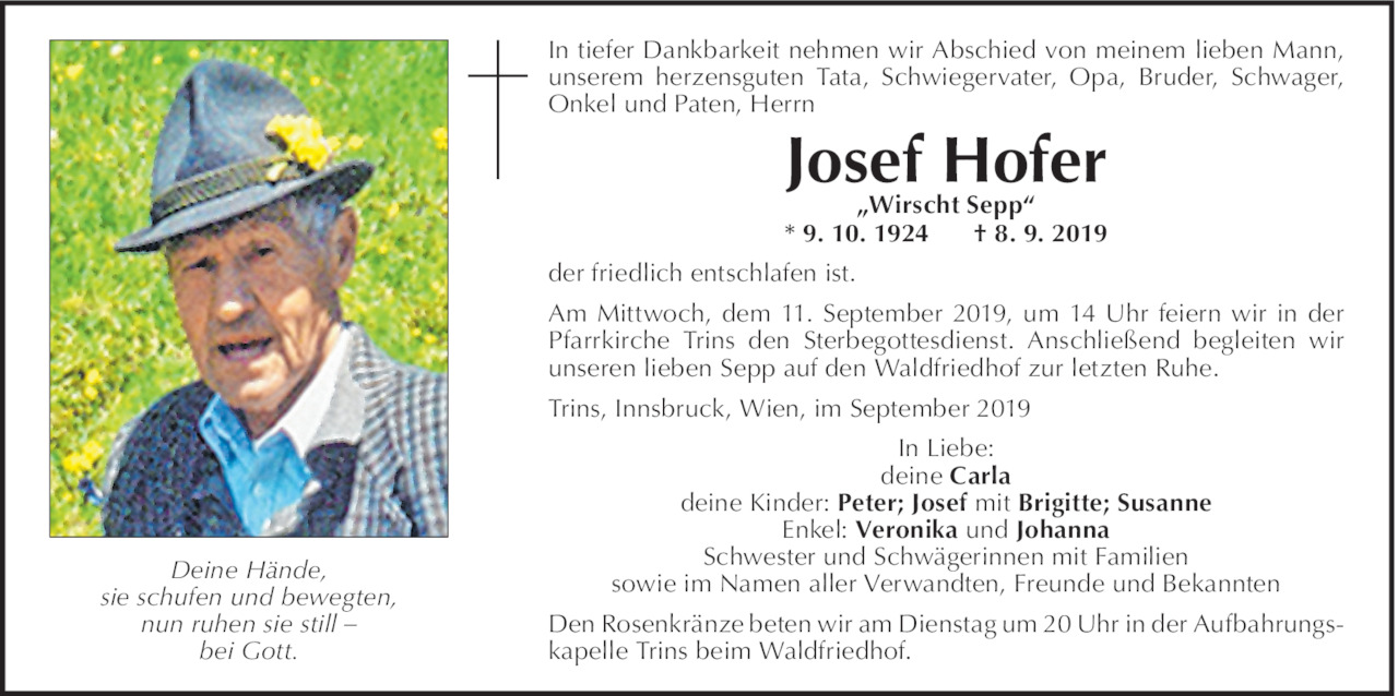 Josef Hofer Bild
