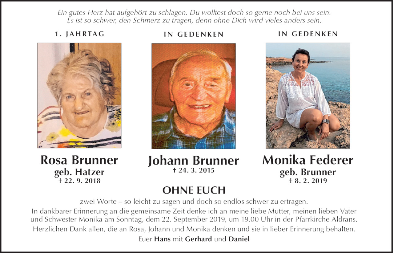 Rosa, Monika, Johann Brunner und Federer Bild