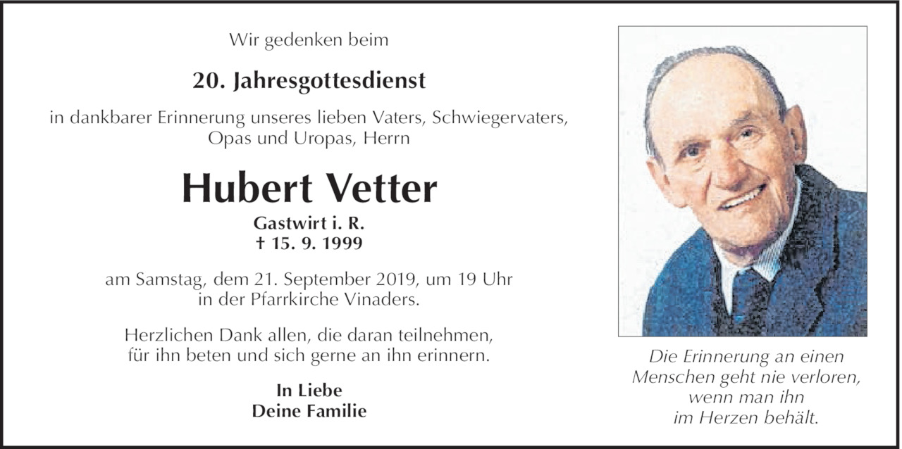 Hubert Vetter Bild