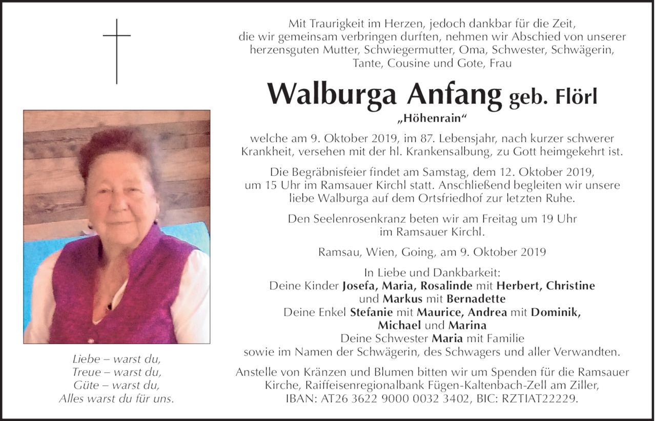Walburga Anfang Bild