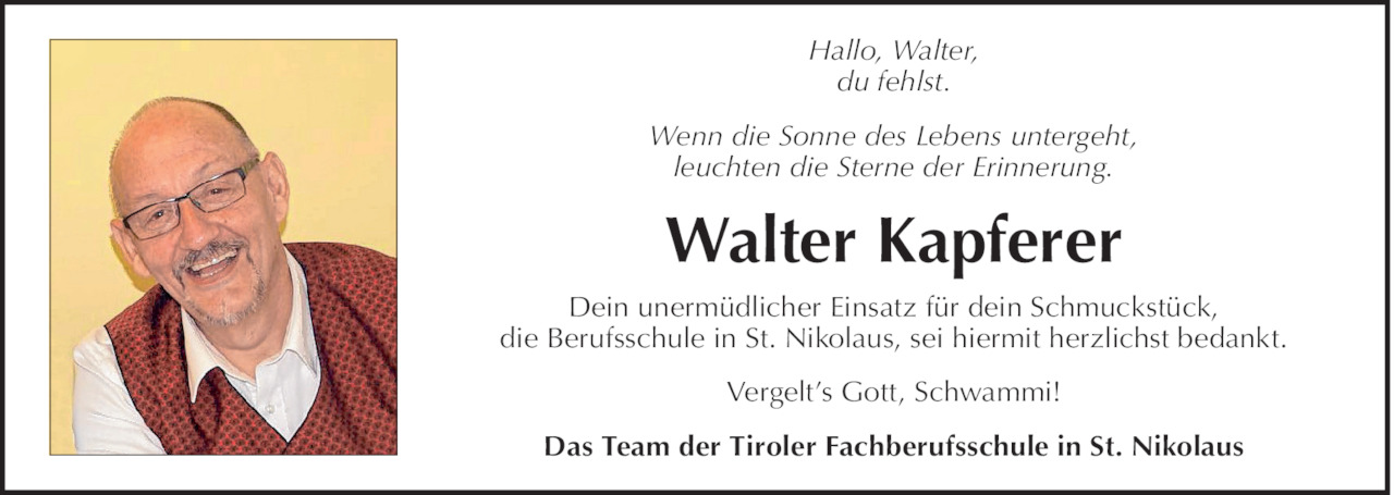 Walter Kapferer Bild