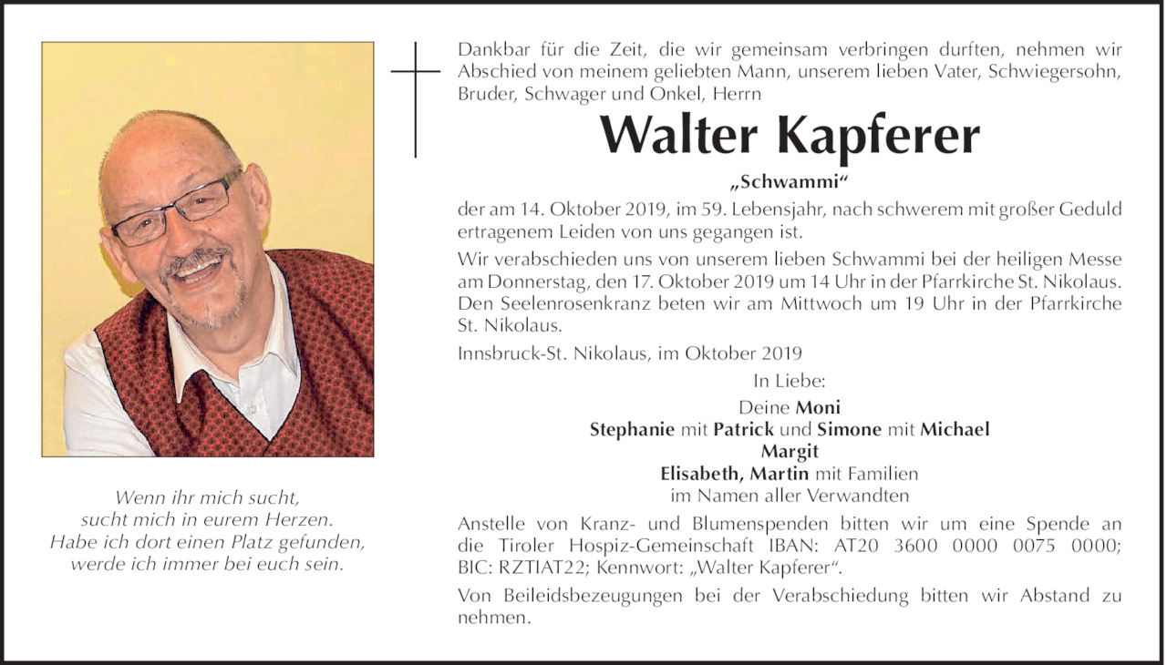 Walter Kapferer Bild