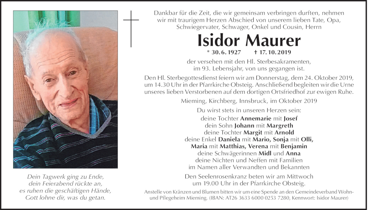Isidor Maurer Bild