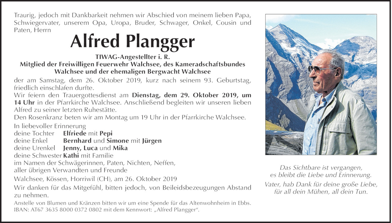 Alfred Plangger Bild