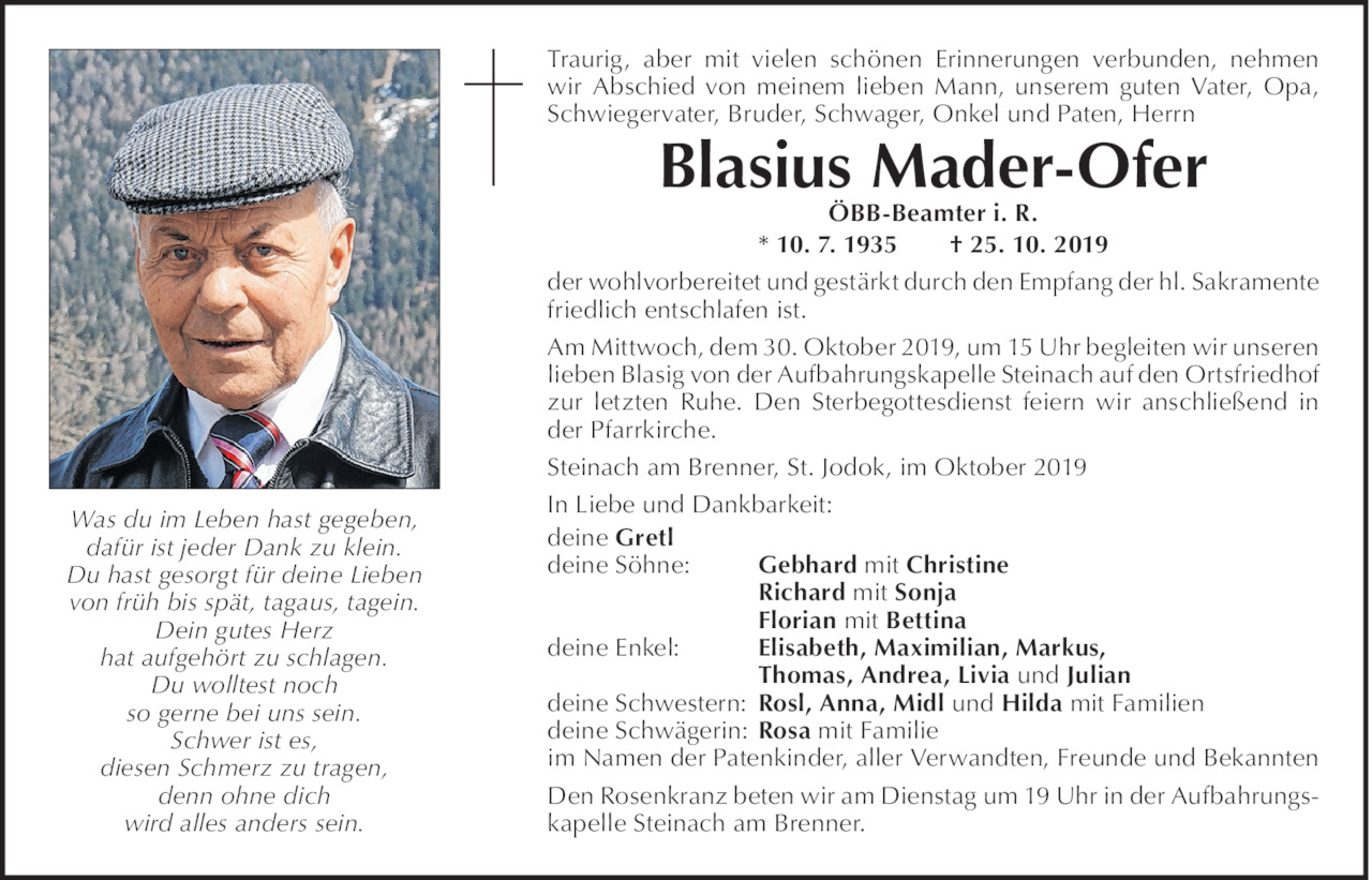 Blasius Mader-Ofer Bild