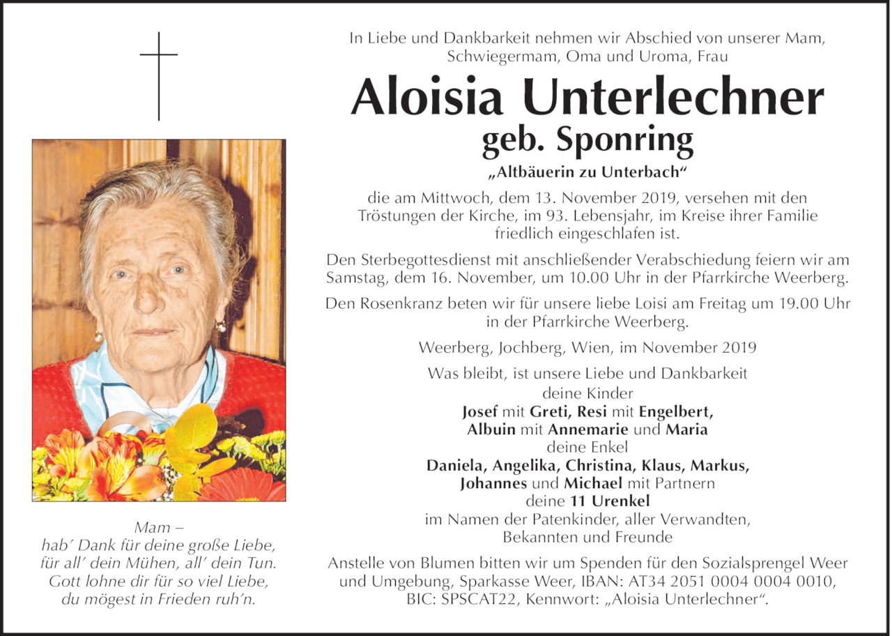 Aloisia  Unterlechner Bild