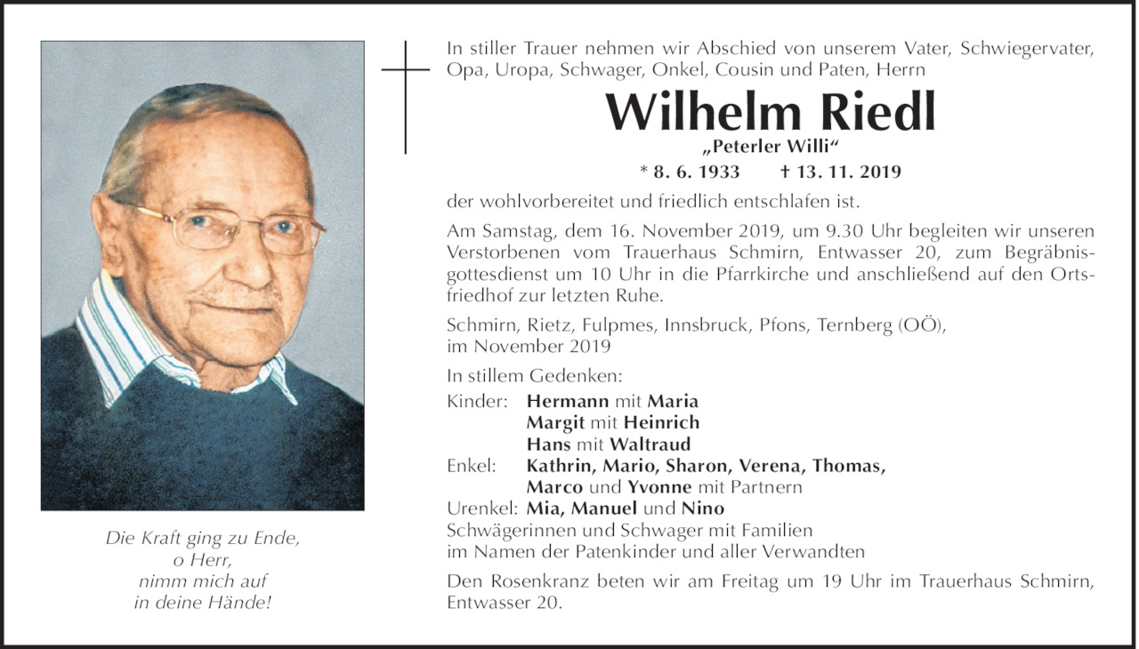 Wilhelm Riedl Bild