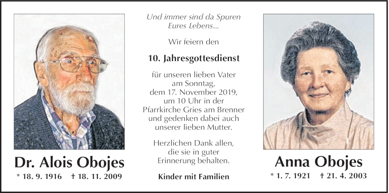 Alois und Anna Obojes Bild