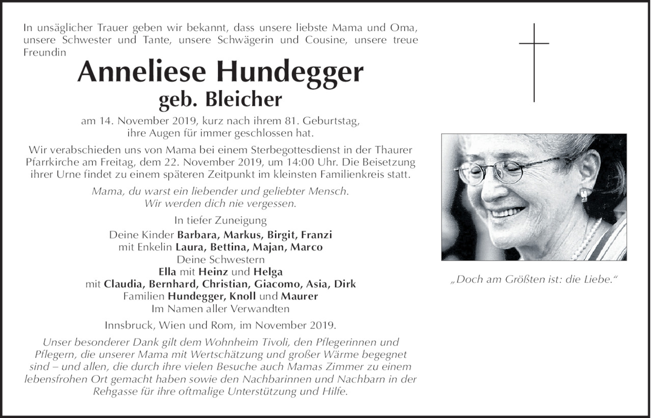 Anneliese Hundegger Bild