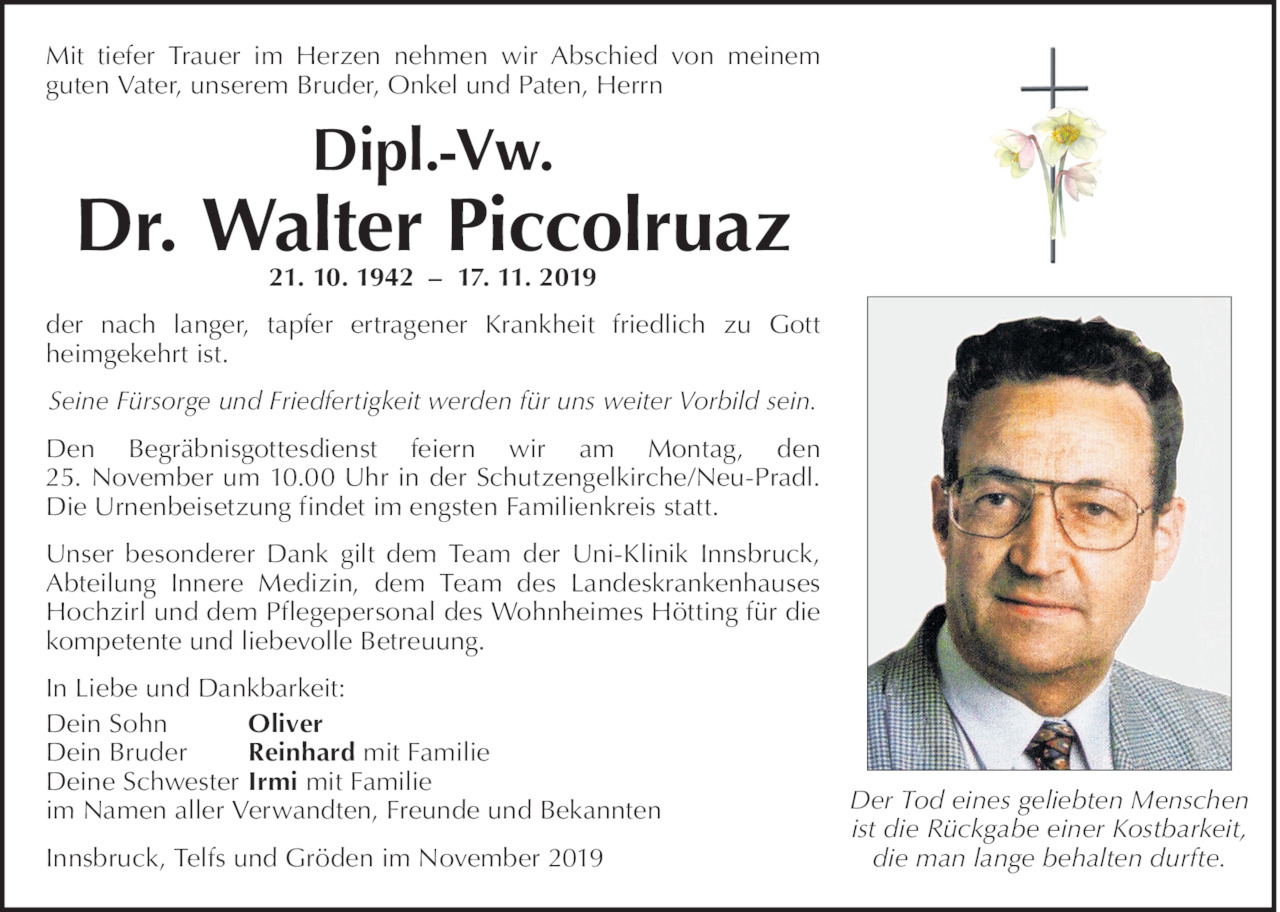 Walter Piccolruaz Bild