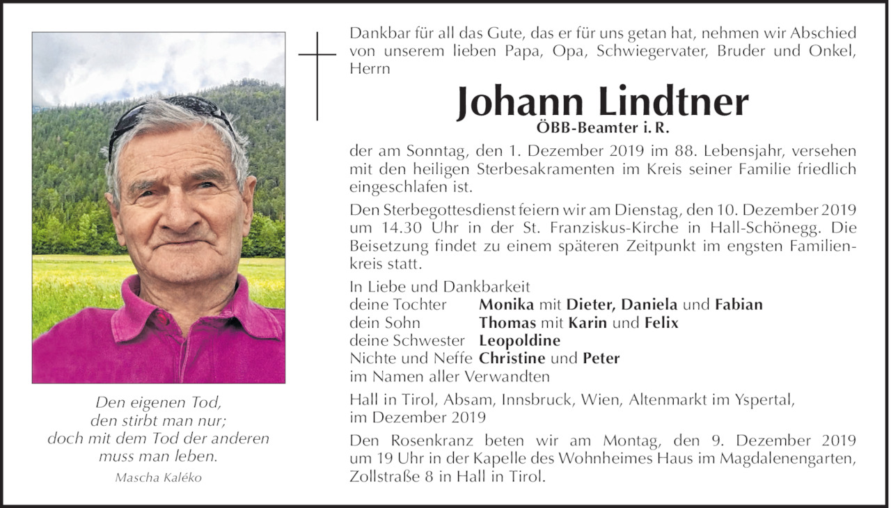Johann Lindtner Bild