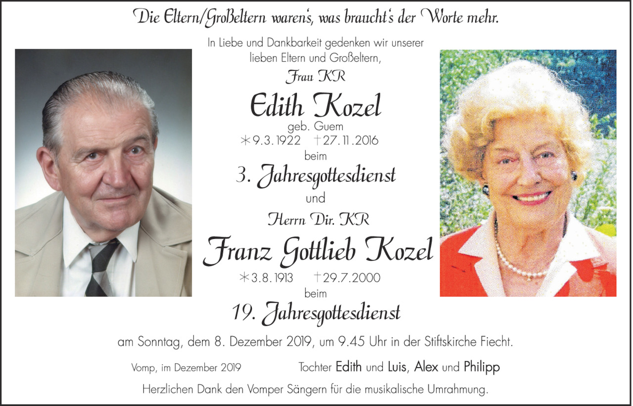Edith und Franz Gottlieb Kozel Bild