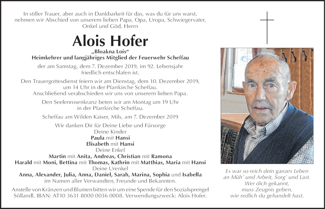 Alois Hofer Bild