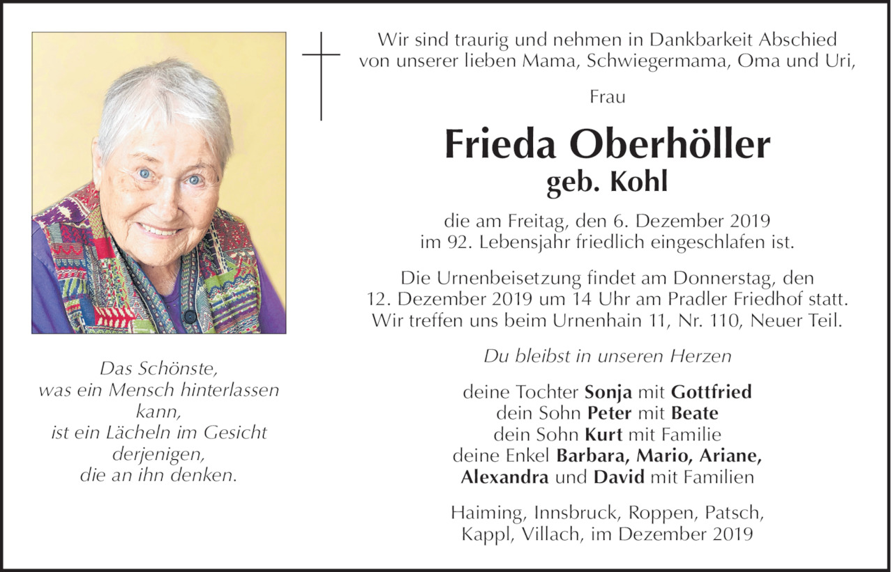 Frieda Oberhöller  Bild