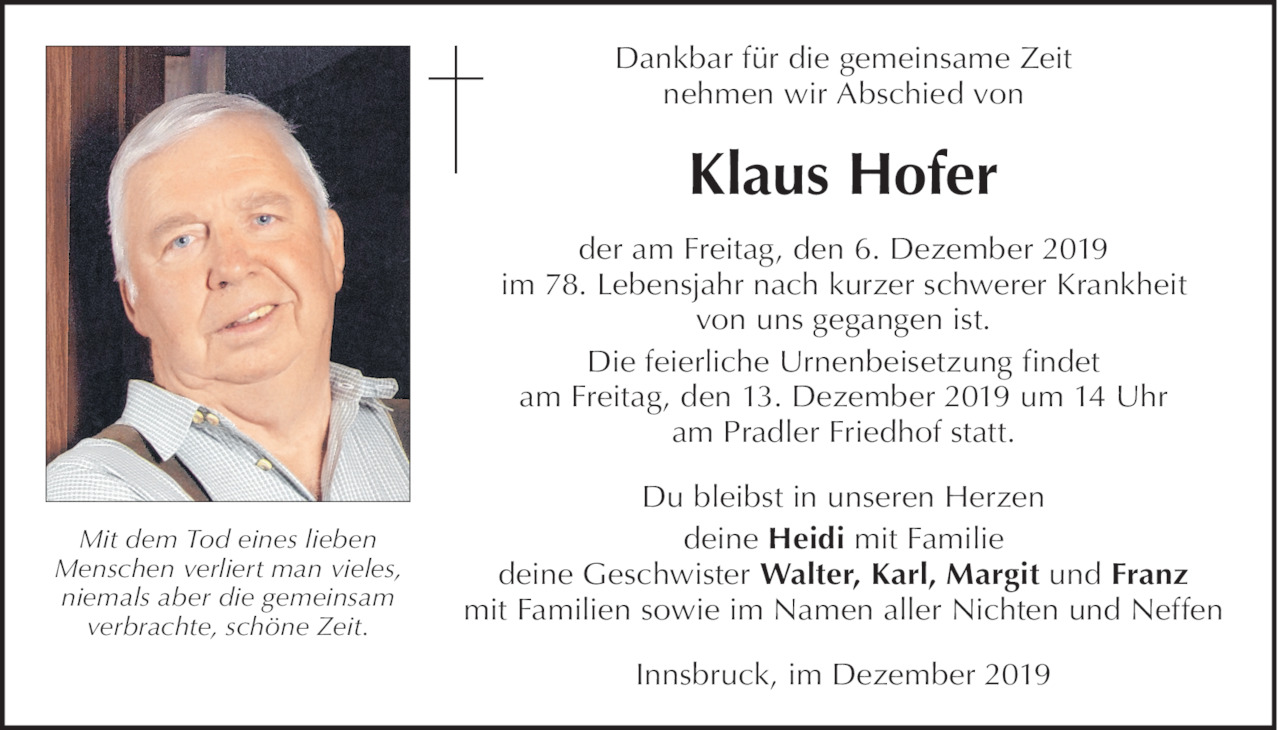 Klaus Hofer Bild