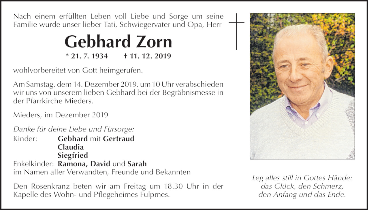 Gebhard Zorn Bild