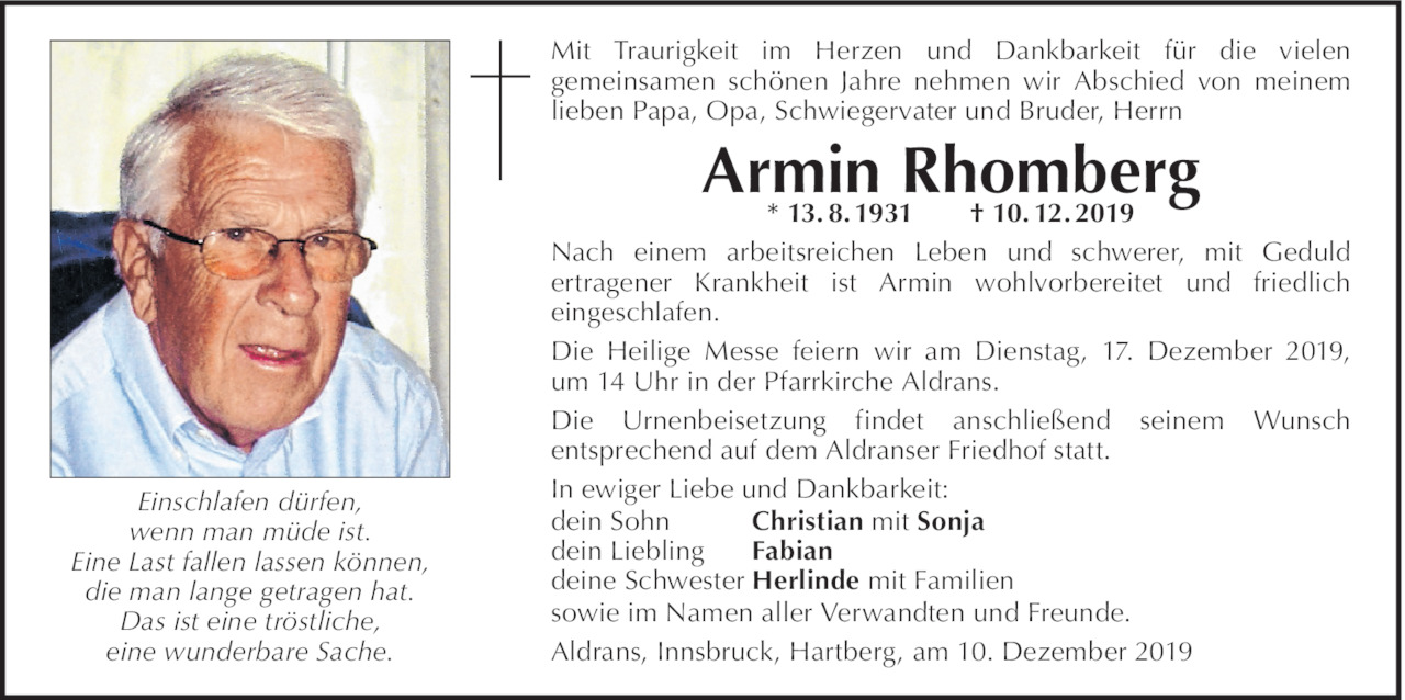 Armin Rhomberg Bild