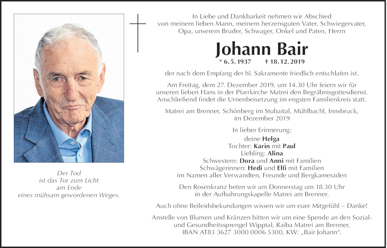 Johann Bair Bild