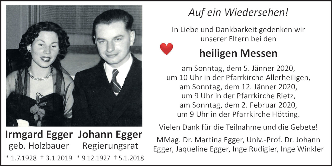 Irmgard und Johann Egger Bild