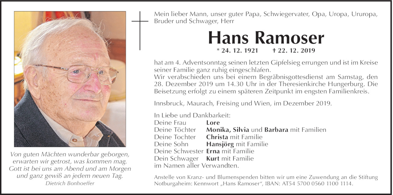 Hans Ramoser Bild