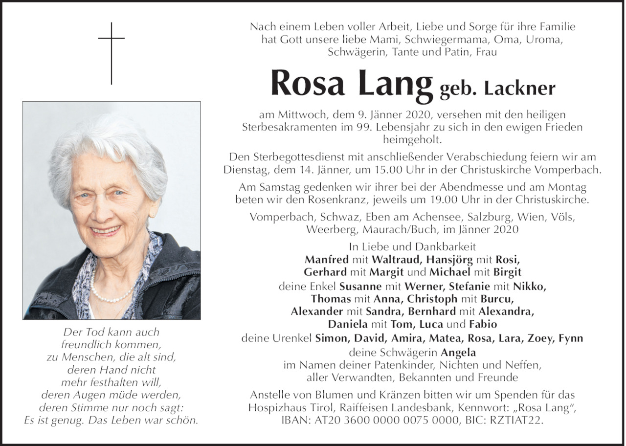 Rosa Lang Bild