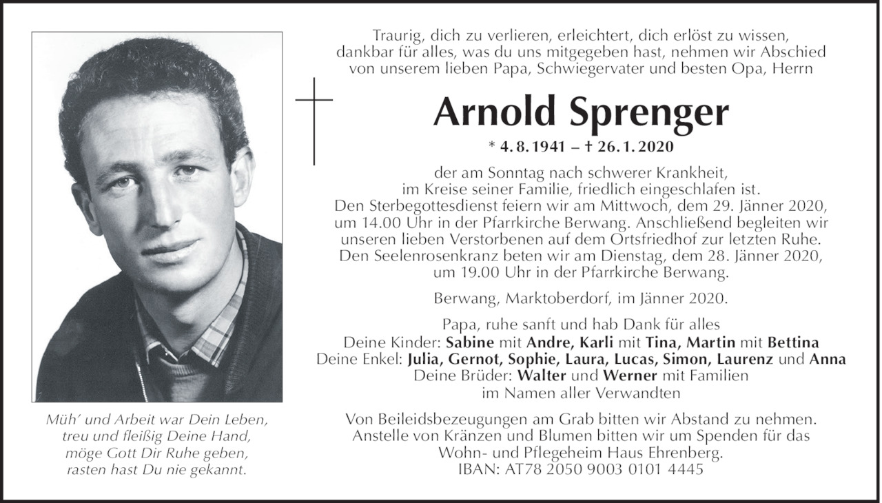 Arnold Sprenger Bild