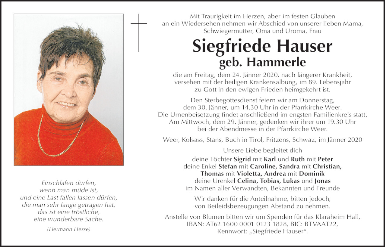 Siegfriede Hauser Bild