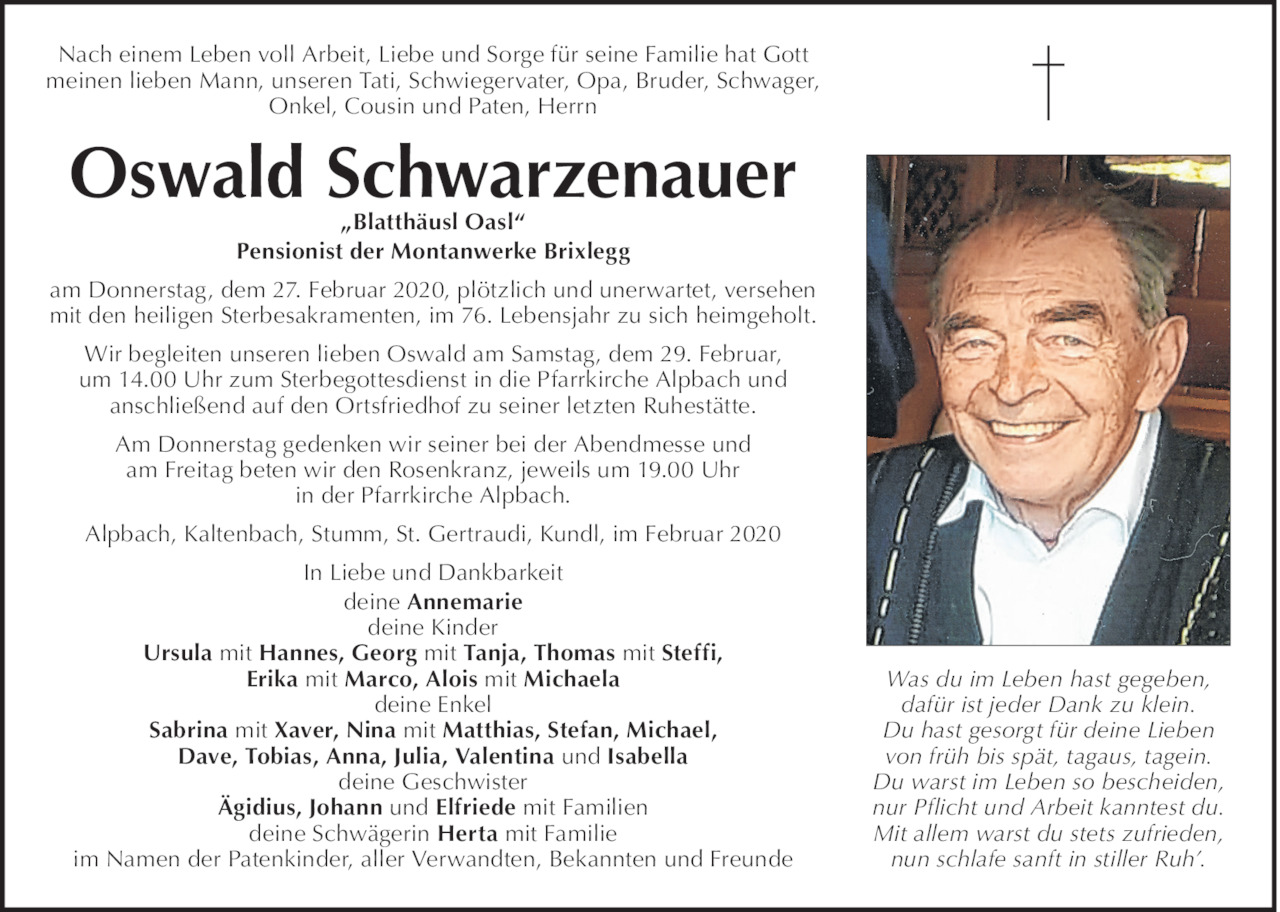 Oswald Schwarzenauer Bild