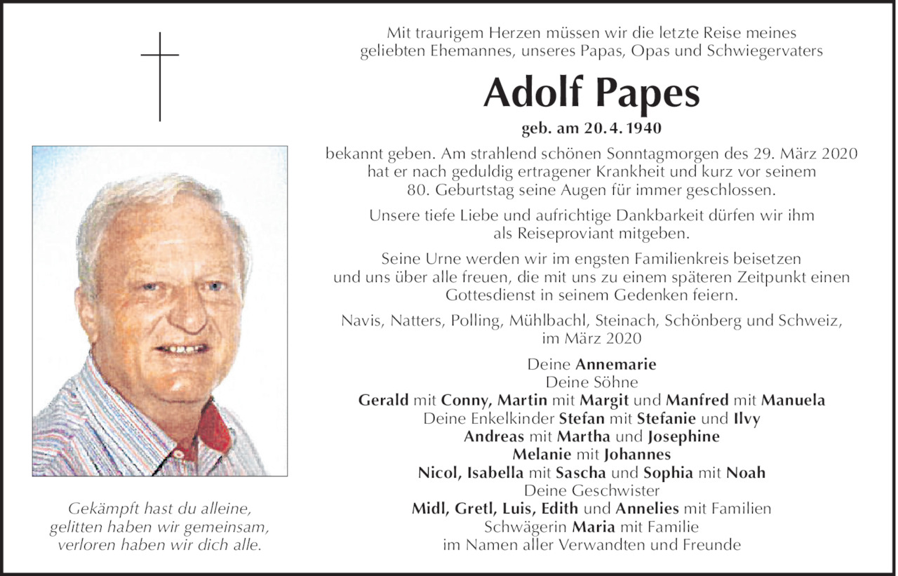 Adolf Papes Bild