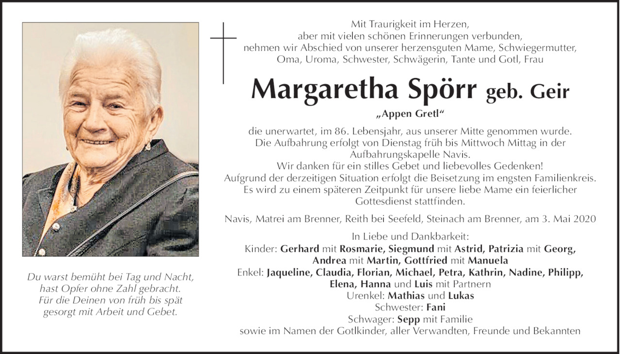 Margaretha  Spörr Bild