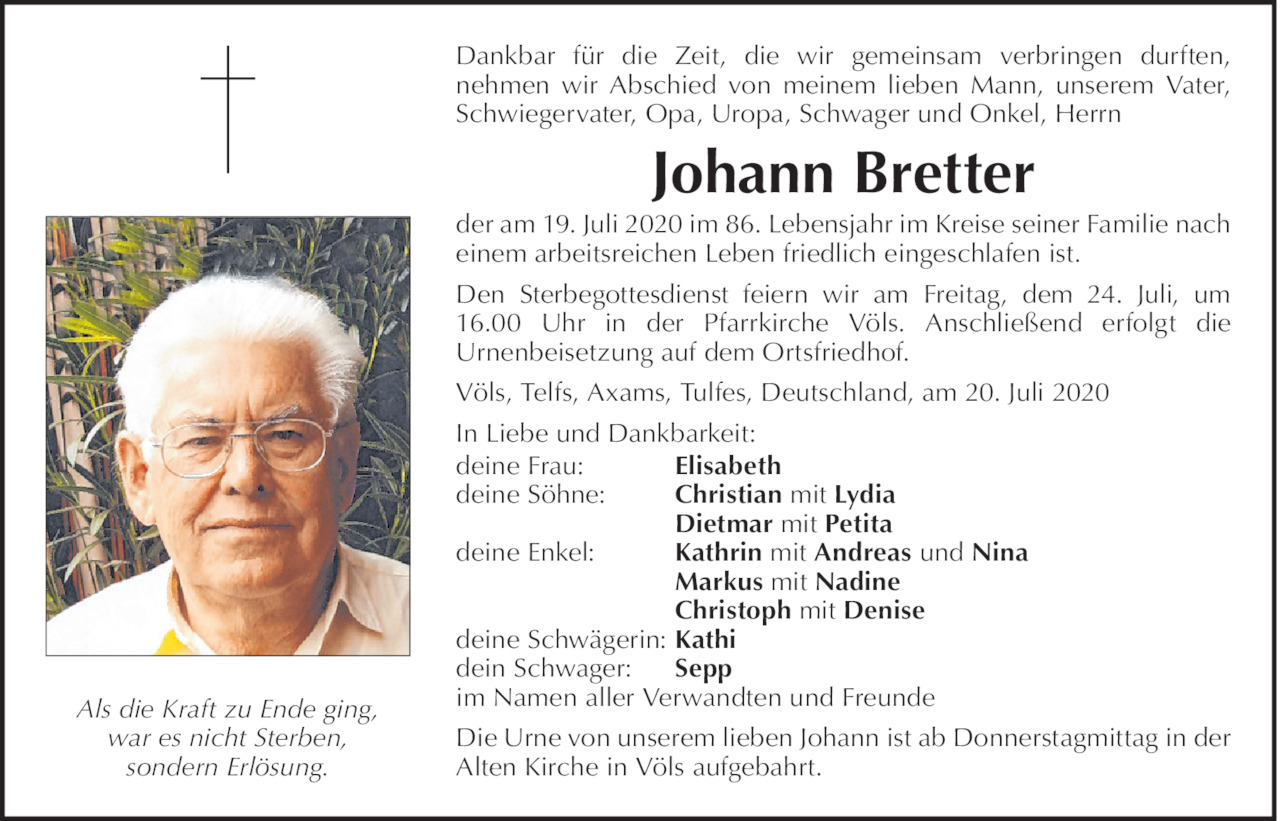 Johann Bretter Bild