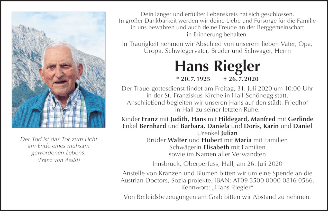 Hans Riegler Bild