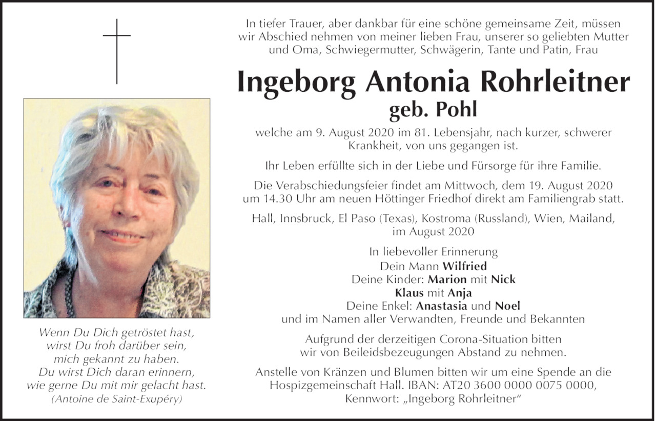 Ingeborg Antonia Rohrleitner Bild