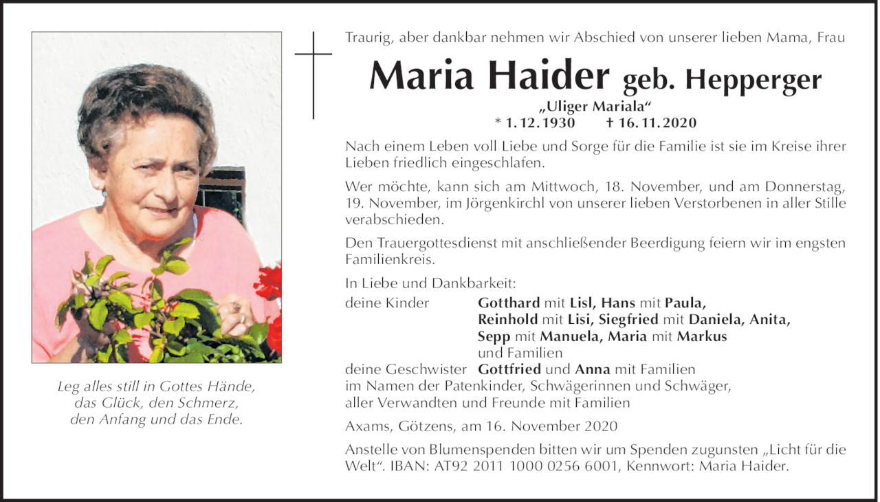 Maria Haider Bild