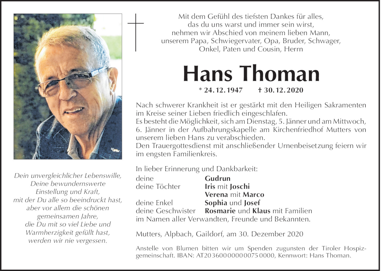 Hans Thomann Bild