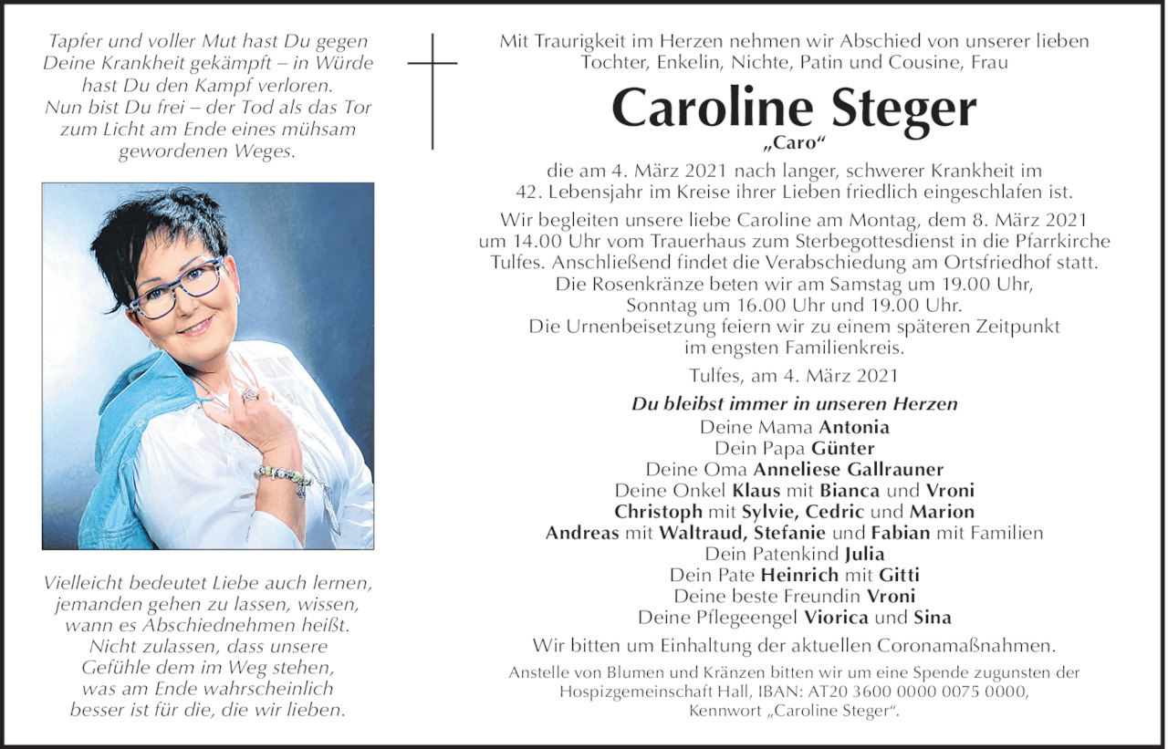 Caroline Steger  Bild