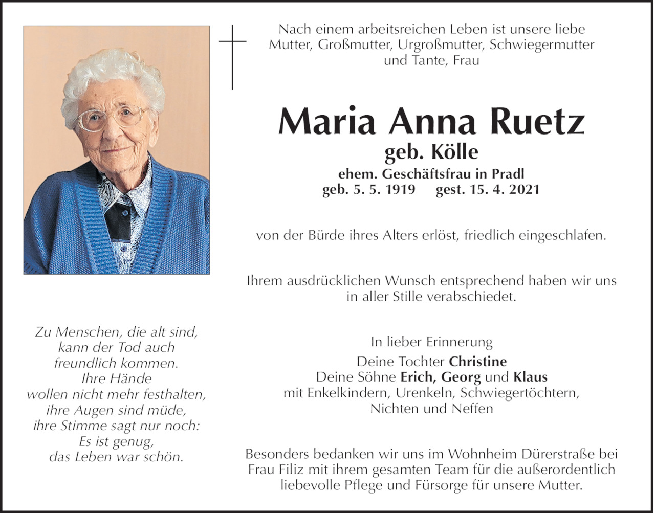 Maria Anna Ruetz Bild