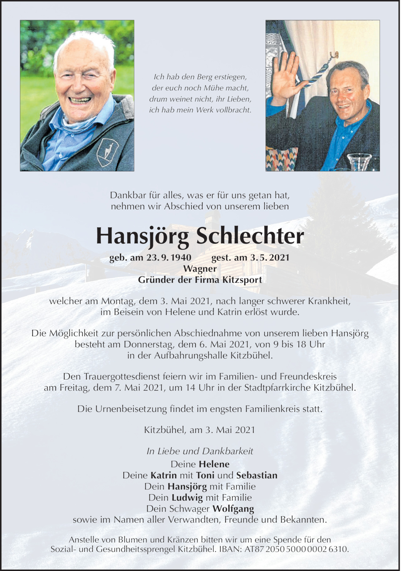 Hansjörg Schlechter Bild